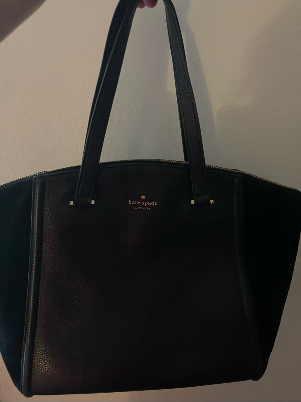 kate spade Black Leather Zippered bag